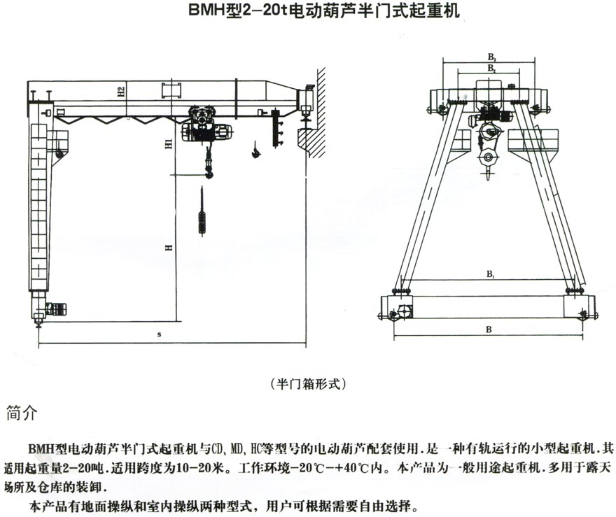 BMH型半龍門式起重機