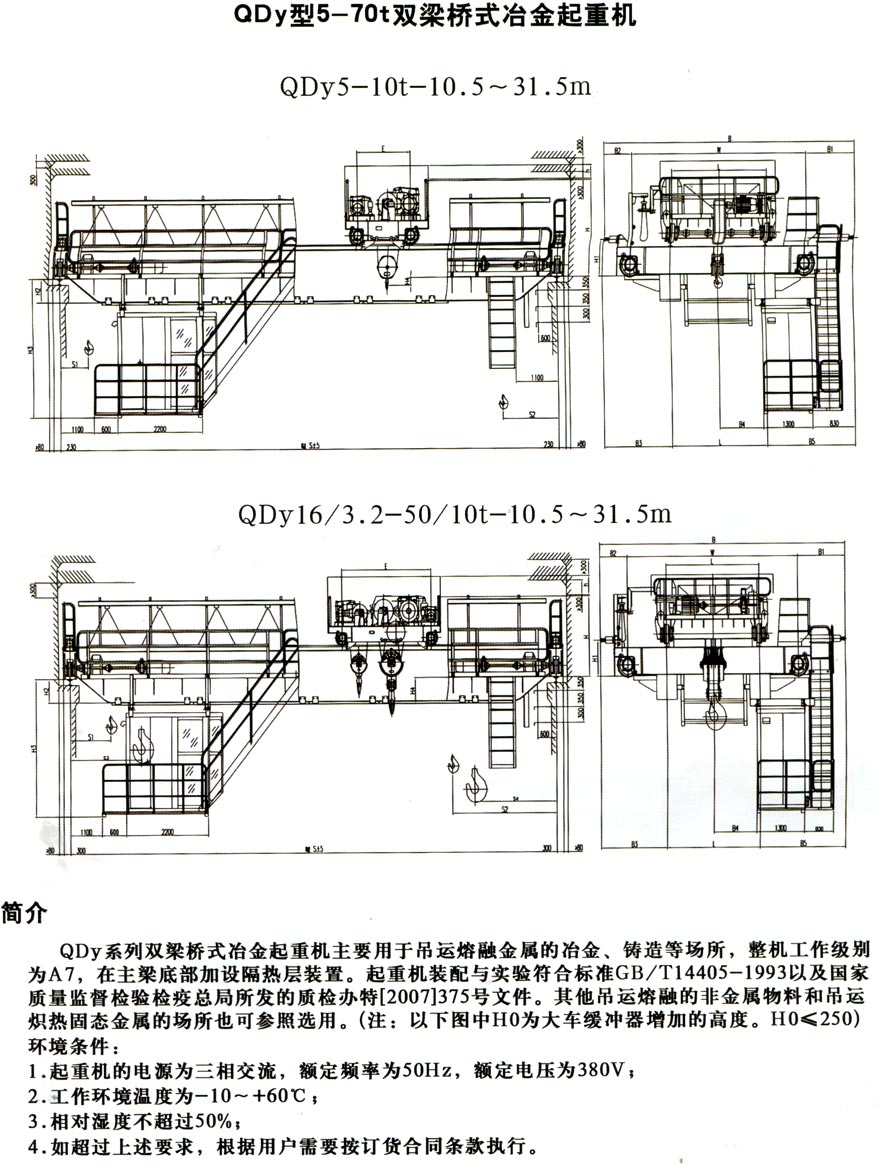 QDY型雙梁橋式起重機治金起重機